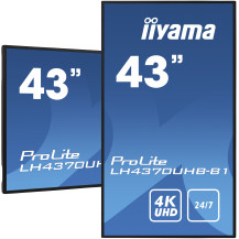 iiyama LH4370UHB-B1 43" profesionálny 4K UHD digital signage displej, vysoký jas 700 cd/m2 a doba prevádzky 24/7