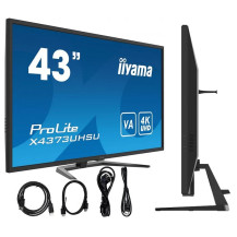 Monitor iiyama ProLite X4373UHSU-B1 43" VA LED, 4K, PbP, 3ms, DisplayPort, HDMI, FlickerFree, Redukcia modrého svetla