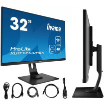Monitor iiyama ProLite XUB3293UHSN-B1 32", 4K, IPS LED, 4ms, KVM, USB-C/HDMI/DP, LAN, hub USB