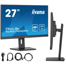 Monitor iiyama ProLite XUB2792QSN-B5 WQHD IPS LED 4ms 75Hz /USB-C HDMI DP/ Zabudovaná dokovacia stanica USB-C PD/LAN