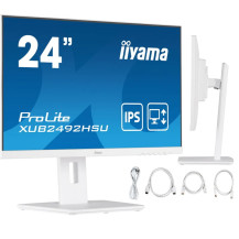 Monitor iiyama ProLite XUB2492HSU-W5 24" IPS LED 4ms 75Hz /HDMI DP VGA/ FlickerFree biely
