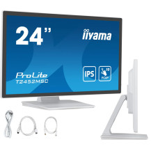 Dotykový monitor iiyama ProLite T2452MSC-W1 24" IPS LED 10 bodov dotyku /HDMI, DisplayPort/ Reproduktory, biely