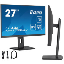 iiyama ProLite XUB2793HSU-B6 27" monitor IPS LED 1ms 100Hz /HDMI, DisplayPort, USB hub/ Výškovo nastaviteľný, FlickerFree