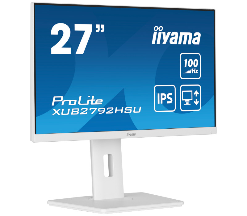 Biely monitor iiyama ProLite XUB2792HSU-W6 27" IPS LED 100Hz 0,4 ms /HDMI, DisplayPort, USB hub/ FlickerFree