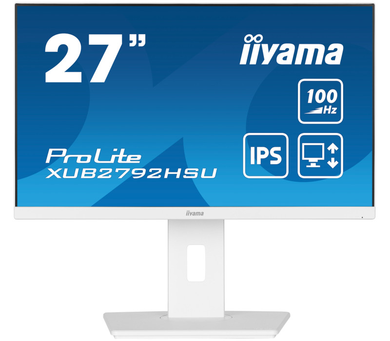 Biely monitor iiyama ProLite XUB2792HSU-W6 27" IPS LED 100Hz 0,4 ms /HDMI, DisplayPort, USB hub/ FlickerFree