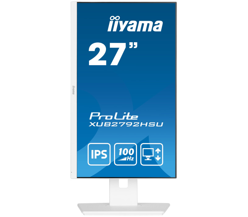 Biely monitor iiyama ProLite XUB2792HSU-W6 27" IPS LED 100Hz 0,4 ms /HDMI, DisplayPort, USB hub/ FlickerFree
