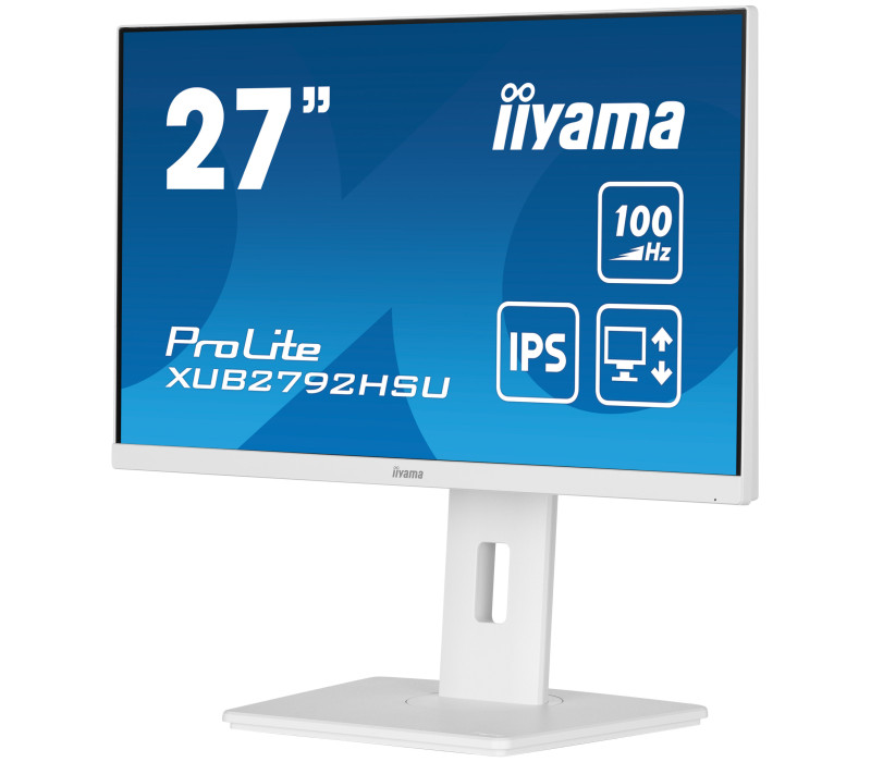 Biely monitor iiyama ProLite XUB2792HSU-W6 27" IPS LED 100Hz 0,4 ms /HDMI, DisplayPort, USB hub/ FlickerFree