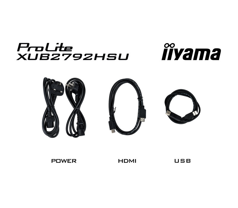 Biely monitor iiyama ProLite XUB2792HSU-W6 27" IPS LED 100Hz 0,4 ms /HDMI, DisplayPort, USB hub/ FlickerFree