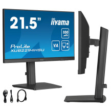 Monitor iiyama ProLite XUB2294HSU-B6 22" VA LED 100Hz 1ms /HDMI, DisplayPort/ USB hub, reproduktory, HAS