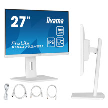 Biely monitor iiyama ProLite XUB2792HSU-W6 27" IPS LED 100Hz 0,4 ms /HDMI, DisplayPort, USB hub/ FlickerFree