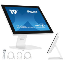 Biely dotykový monitor iiyama ProLite T1932MSC-W1SAG 19" IPS LED 5:4 /VGA, HDMI, DisplayPort/ IP54, reproduktory
