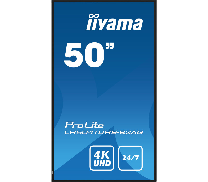 iiyama ProLite LH5041UHS-B2AG 50" VA LED monitor, 4K, 24/7 Digital Signage, 1xVGA, 3xHDMI, reproduktory, USB Media Player