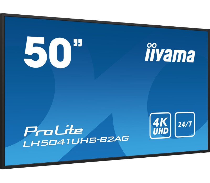 iiyama ProLite LH5041UHS-B2AG 50" VA LED monitor, 4K, 24/7 Digital Signage, 1xVGA, 3xHDMI, reproduktory, USB Media Player