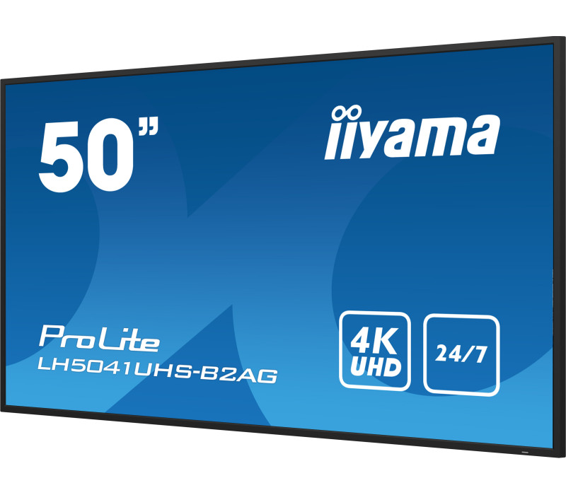 iiyama ProLite LH5041UHS-B2AG 50" VA LED monitor, 4K, 24/7 Digital Signage, 1xVGA, 3xHDMI, reproduktory, USB Media Player