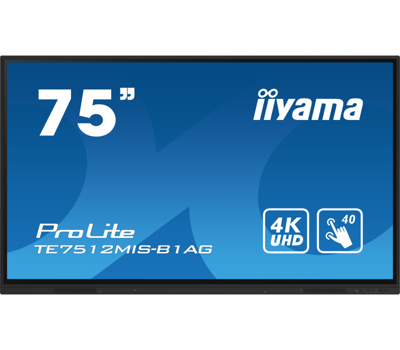 Interaktívny monitor 75" iiyama ProLite TE7512MIS-B1AG IPS LED 4K /VGA HDMI USB-C WiFi/ iiware, Android11, ScreenSharePro