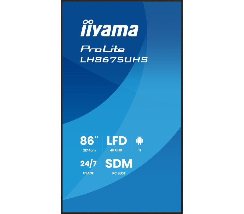 Profesionálny monitor digitálnych nápisov iiyama ProLite LH8675UHS-B2AG 86" 4K UHD IPS LED, 24/7, Android, iiSignage²