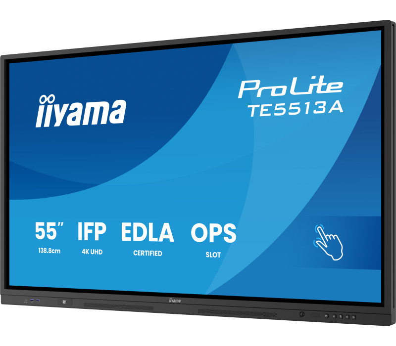 Interaktívny monitor iiyama 55" TE5513A-B3AG 4K IPS LED, Android 14+EDLA, iiShare, DMS, WiFi 6E, USB-C, NFC, PureTouch-IR+
