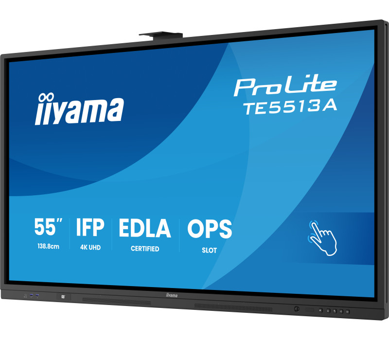Interaktívny monitor iiyama 55" TE5513A-B3AG 4K IPS LED, Android 14+EDLA, iiShare, DMS, WiFi 6E, USB-C, NFC, PureTouch-IR+