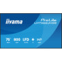 Digitálna reklama iiyama LH7566UHSB-B1AG 75" 4K UHD 800 cd/m² iiSignage², iiControl, iiShare, 24/7, Wi-Fi, Android 14