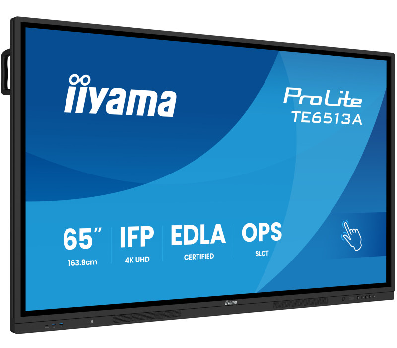 Interaktívny monitor iiyama 65" TE6513A-B3AG 4K IPS LED, Android 14+EDLA, iiShare, DMS, WiFi 6E, USB-C, NFC, PureTouch-IR+