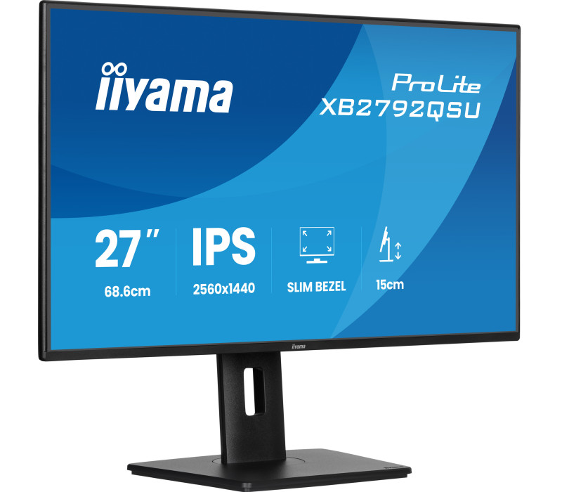 27" monitor iiyama ProLite XB2792QSU-B1 IPS WQHD LED 120Hz /HDMI, DP/ FlickerFree, EyeSafe, Eye Comfort, HAS