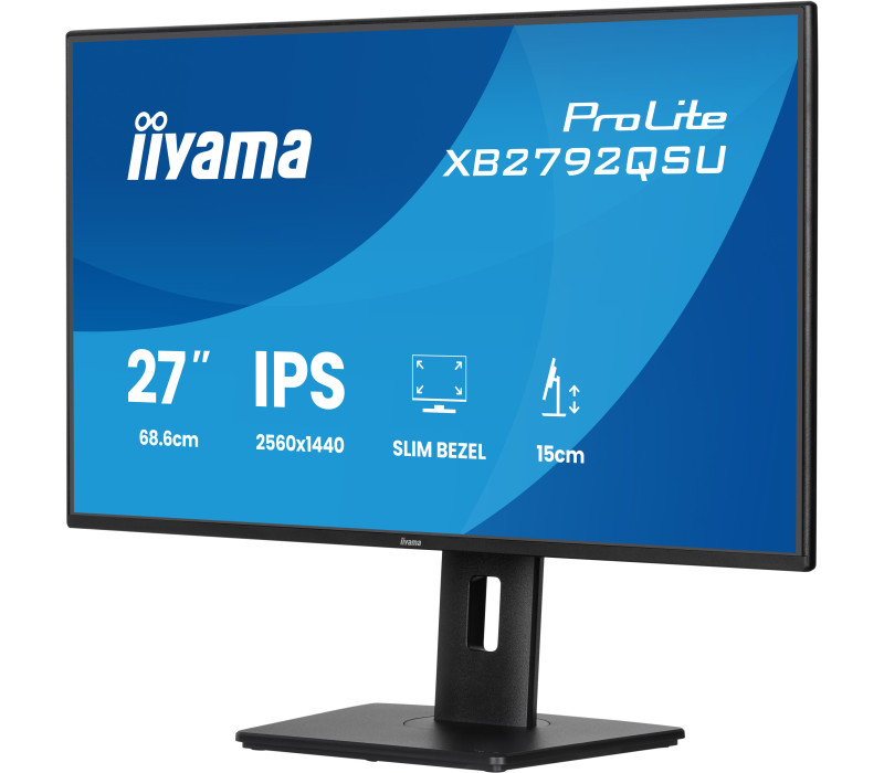 27" monitor iiyama ProLite XB2792QSU-B1 IPS WQHD LED 120Hz /HDMI, DP/ FlickerFree, EyeSafe, Eye Comfort, HAS