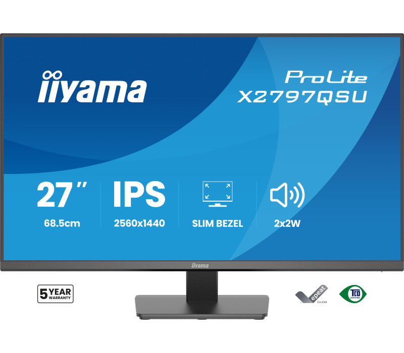 27" monitor iiyama ProLite X2797QSU-B1 IPS WQHD LED 120Hz 1ms /2xHDMI, DP/ FlickerFree, HubUSB/USB-C
