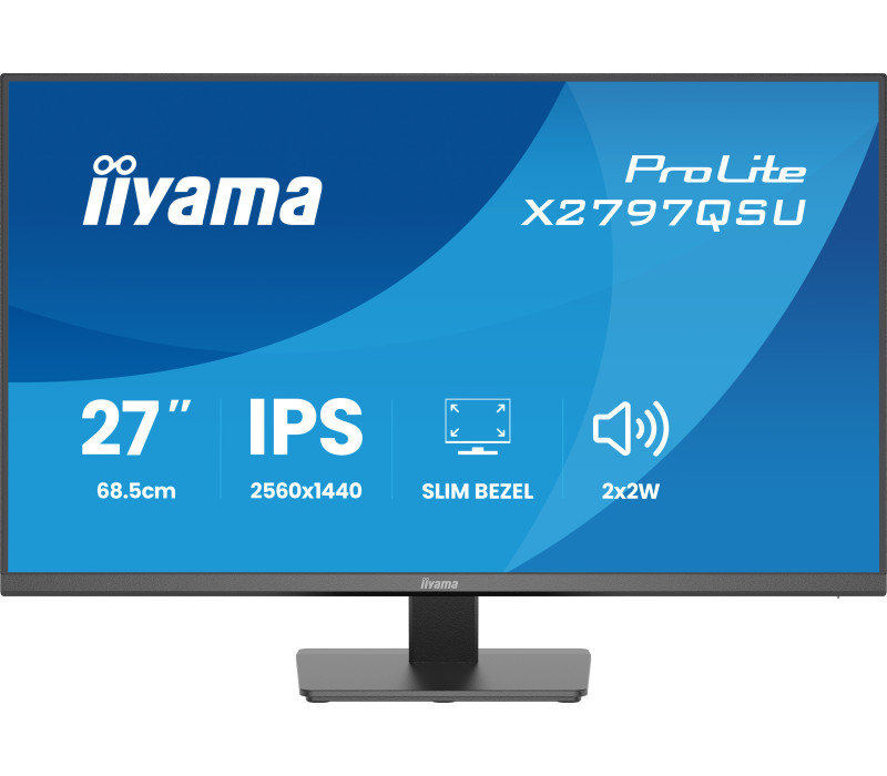 27" monitor iiyama ProLite X2797QSU-B1 IPS WQHD LED 120Hz 1ms /2xHDMI, DP/ FlickerFree, HubUSB/USB-C