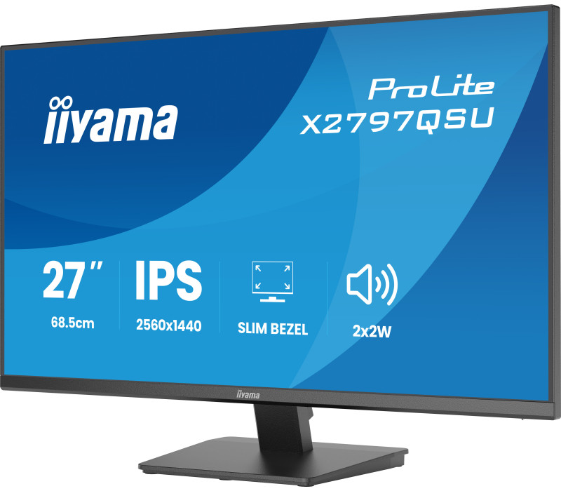 27" monitor iiyama ProLite X2797QSU-B1 IPS WQHD LED 120Hz 1ms /2xHDMI, DP/ FlickerFree, HubUSB/USB-C